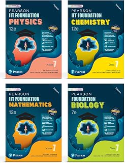 Pearson IIT Foundation' 25 Class 7 Physics Chemistry Mathematics Biology (set of 4) | NEET, JEE, NTSE & Olympiad Exams | F Price In India