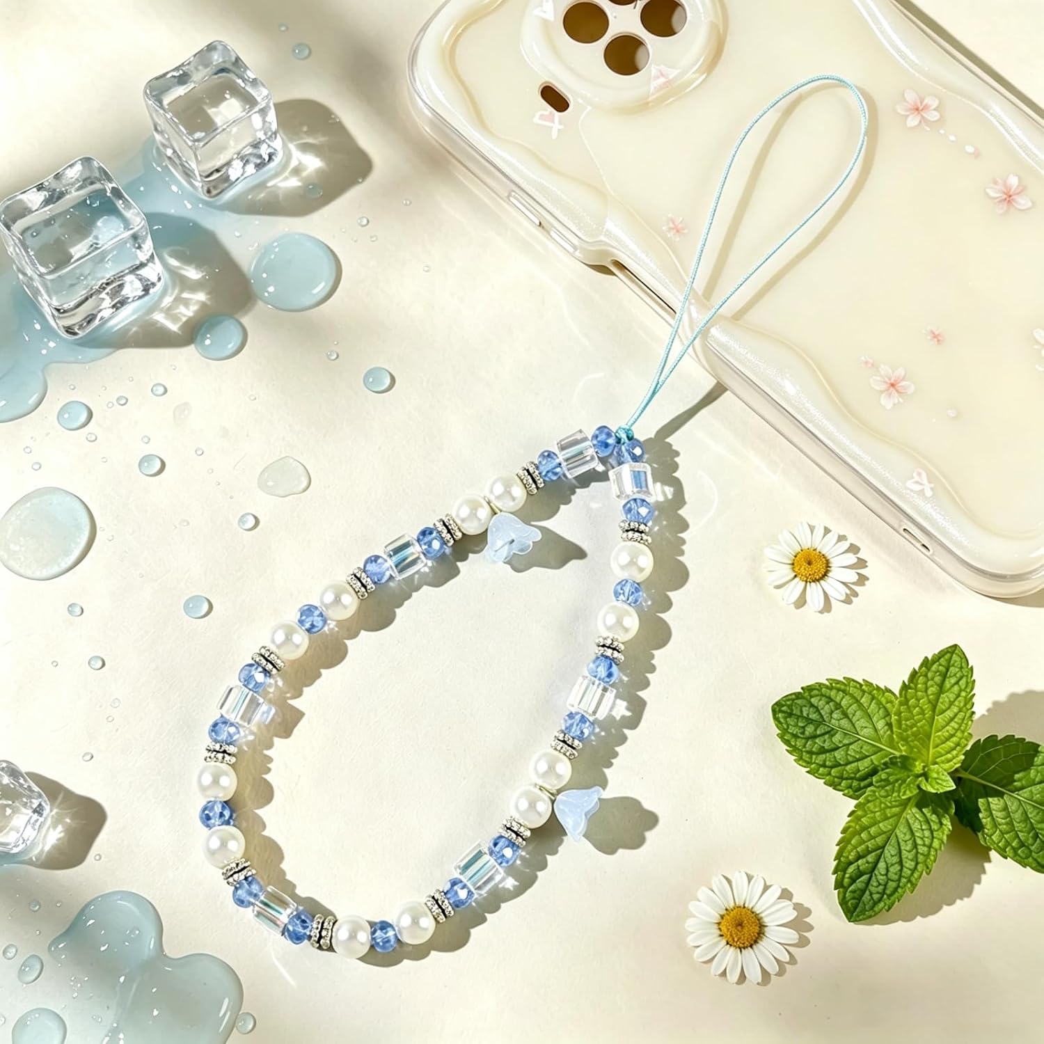 Phone Charm Strap Beaded Lanyard Camera Wrist Strap Phone Chain Wristlet Cute Purse Bag Charms for Women