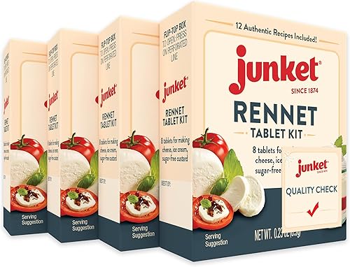 Junket Tabletas de cuajo, 0.23 onzas (paquete de 4)