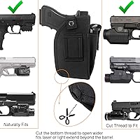 Vista 3 de Depring Funda para transporte oculto con bolsillo para Mag universal se ajusta a pistolas con accesorio láser o luz IWB OWB Car ambidextra Funda