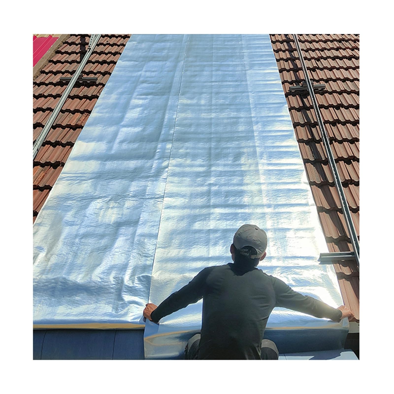 Aluminiowa taśma naprawcza dachu, wodoodporny uszczelniacz bitumiczny, szary, kolor ołowiu, długość 10 m, grubość 1,2 mm, idealna do wycieków i pęknięć dachu, trwałe rozwiązanie klejące