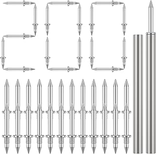 200Pcs Double-Head Skirting Thread Seamless Nail, No Trace Skirting Board Nails Rust-Proof Single Angle Nails Skirting Line Special Hidden Nail with Nail Specific Sleeve Tool for Wood Veneer Furniture