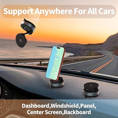 Miniatura 7 de Cargador de coche inalámbrico - Soporte de coche de carga inalámbrica rápida de 15 W, soporte de teléfono magnético de succión al vacío de 360 para