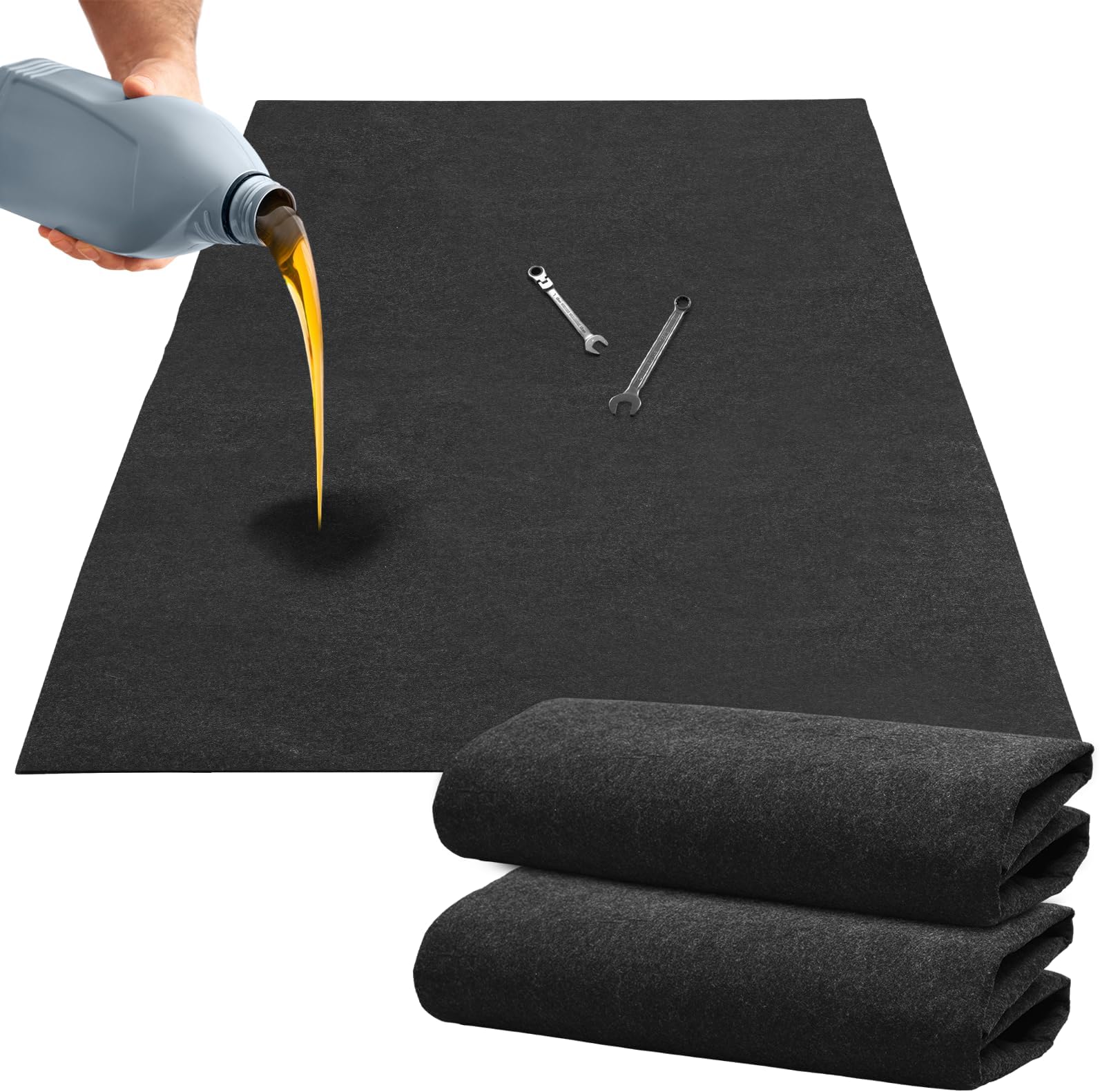 Teodute Garage Floor Mats for Under Car 79 x 39 Inch Oil