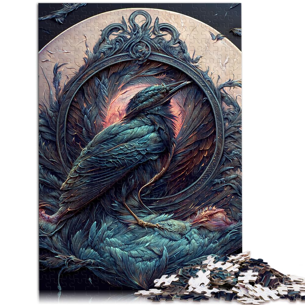 Jigsaw Puzzle A fantasy red raven Jigsaws 1000 Pieces wooden puzzle Learning Educational Toys Family Games Christmas Birthday Gifts（50x75cm）