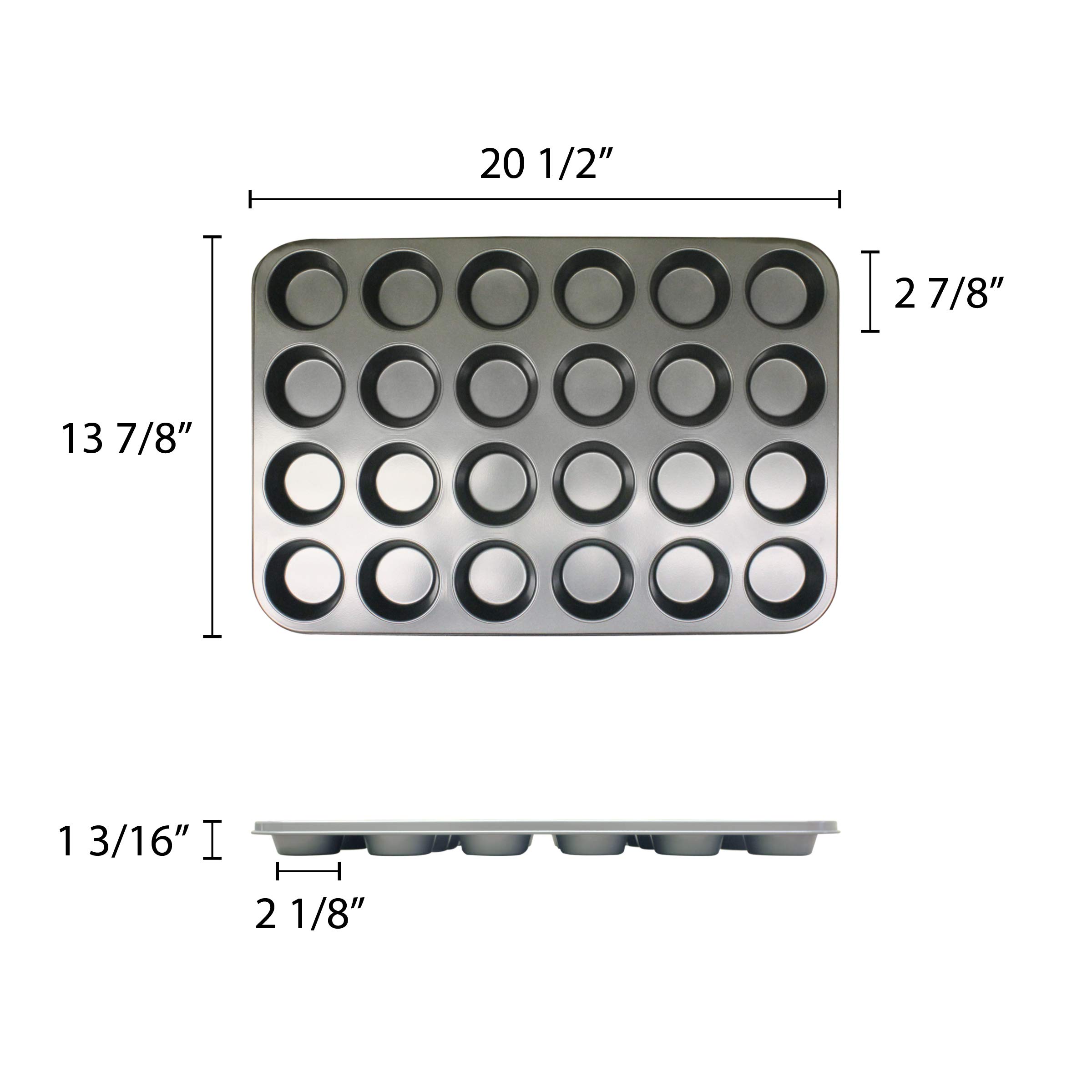 Thunder Group SLKMP024 24 Cup Muffin Pan, Non Stick, 0.4 mm