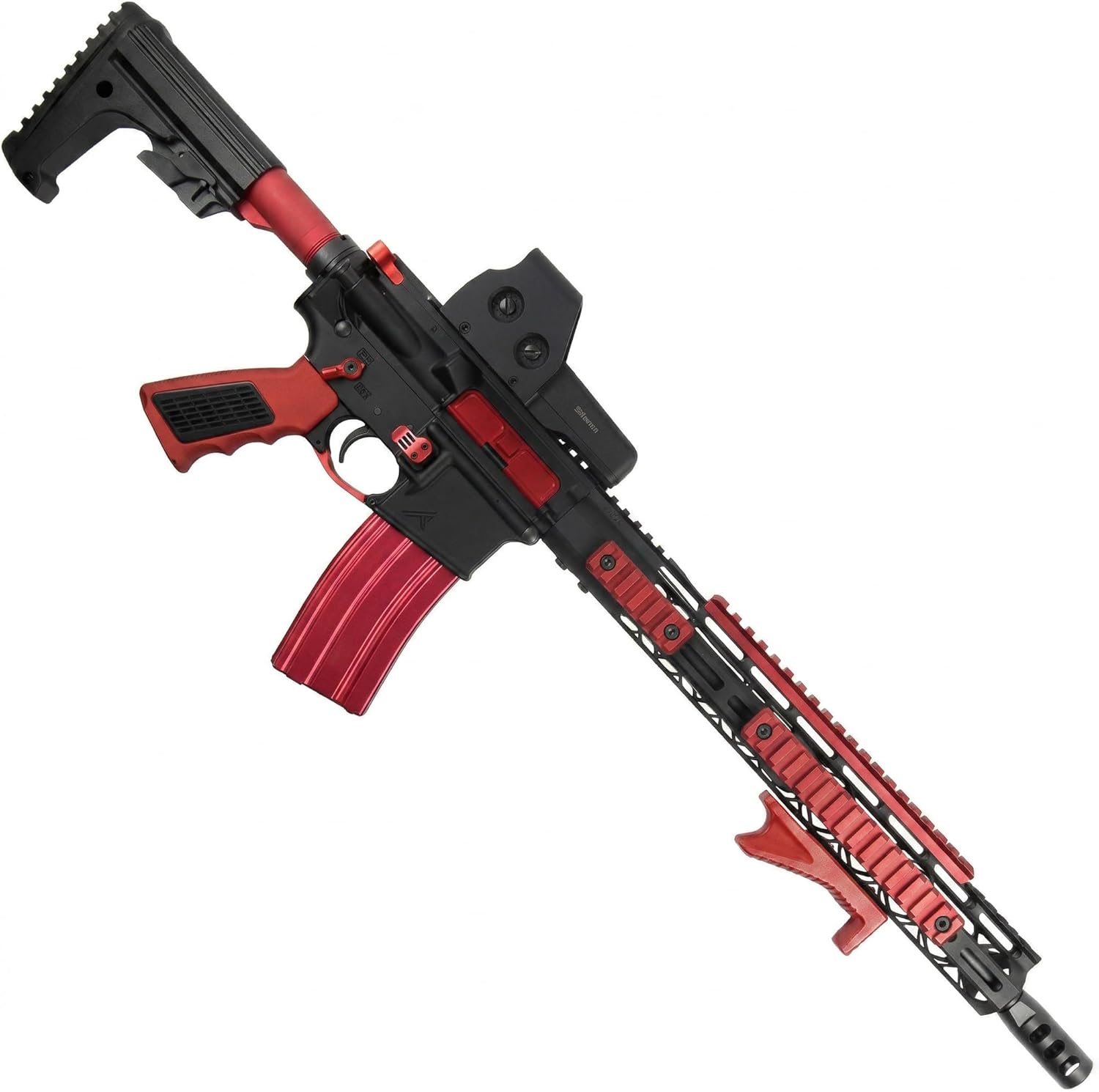 Gotical Pack of 6-2 Pieces of 5 Slots, 2 Pieces of 9 Slots, 2 Pieces of 11 Slots, Red Color, 12 Screw and 12 Nuts with 3 Allen Wrench,Compatible with MLOK Devices