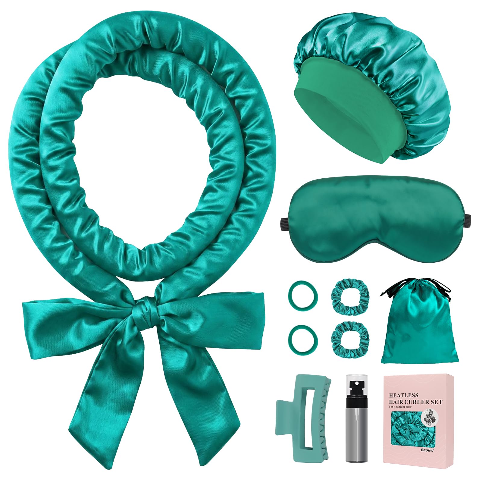 Baolivi Satin Lockenband Ohne Hitze -Stil 7& Leopard 7