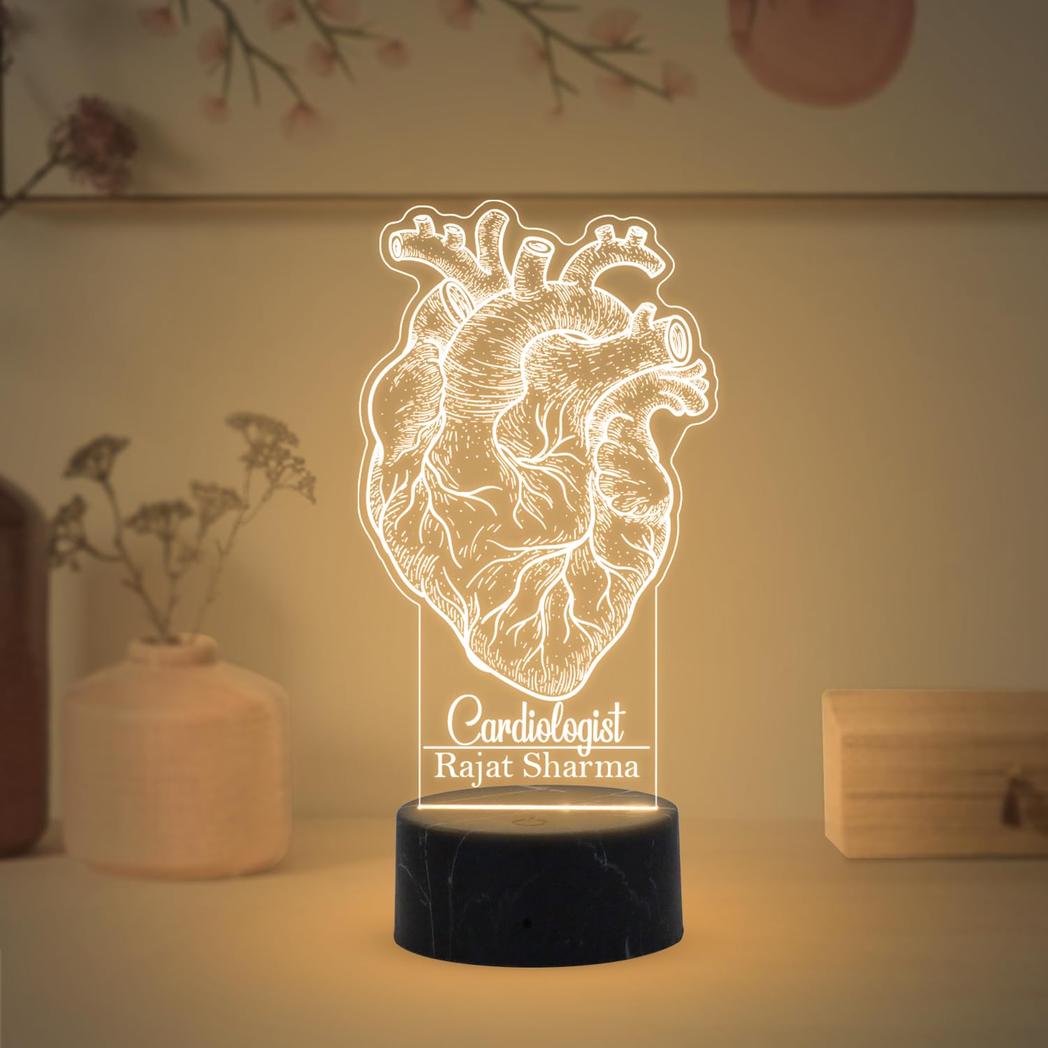 GIFTMEBAZAR Personalized with Name 3D Cardiologist Doctor Lamp | Heart Specialist Unique Doctor Gift Warm White Light | Gift for Cardiologist Doctor | Gift for Heart Doctor | Gift for Doctor-image-34