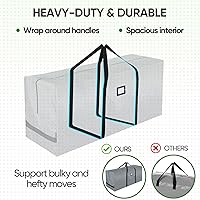 Vista 5 de BALEINE Bolsa de almacenamiento para árbol de Navidad gris y rojo de 7.5 pies