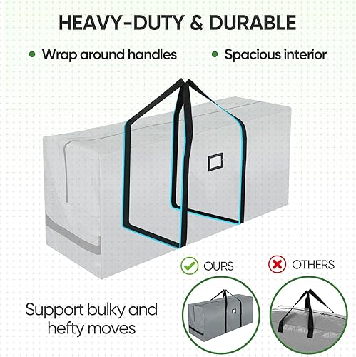 Miniatura 5 de Bolsa de almacenamiento para árbol de Navidad de 7.5 pies + contenedor de almacenamiento de corona premium (30 pulgadas)