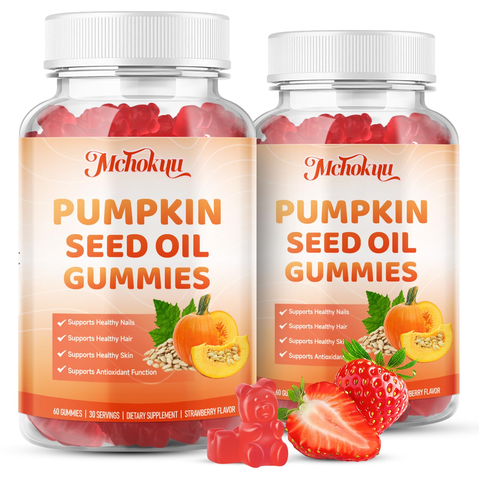 Pumpkin Seed Oil Supplement Gummies with Saw Palmetto, 120 Count 60 Count (Pack of 2)