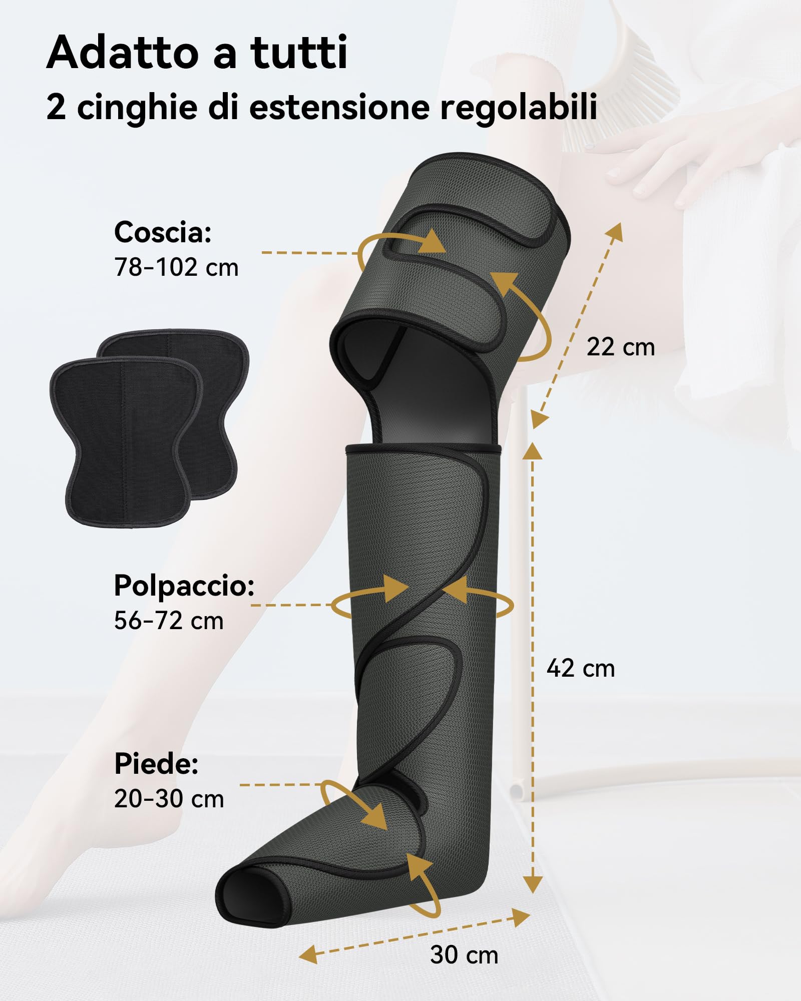 FIT KING Pressoterapia per Casa, Massaggiatore Gambe, Circolazione Sanguigna, Allevia Dolori Muscolari, Ideale per Ufficio, Anziani e Sportivi (Piedi, Polpacci e Cosce)