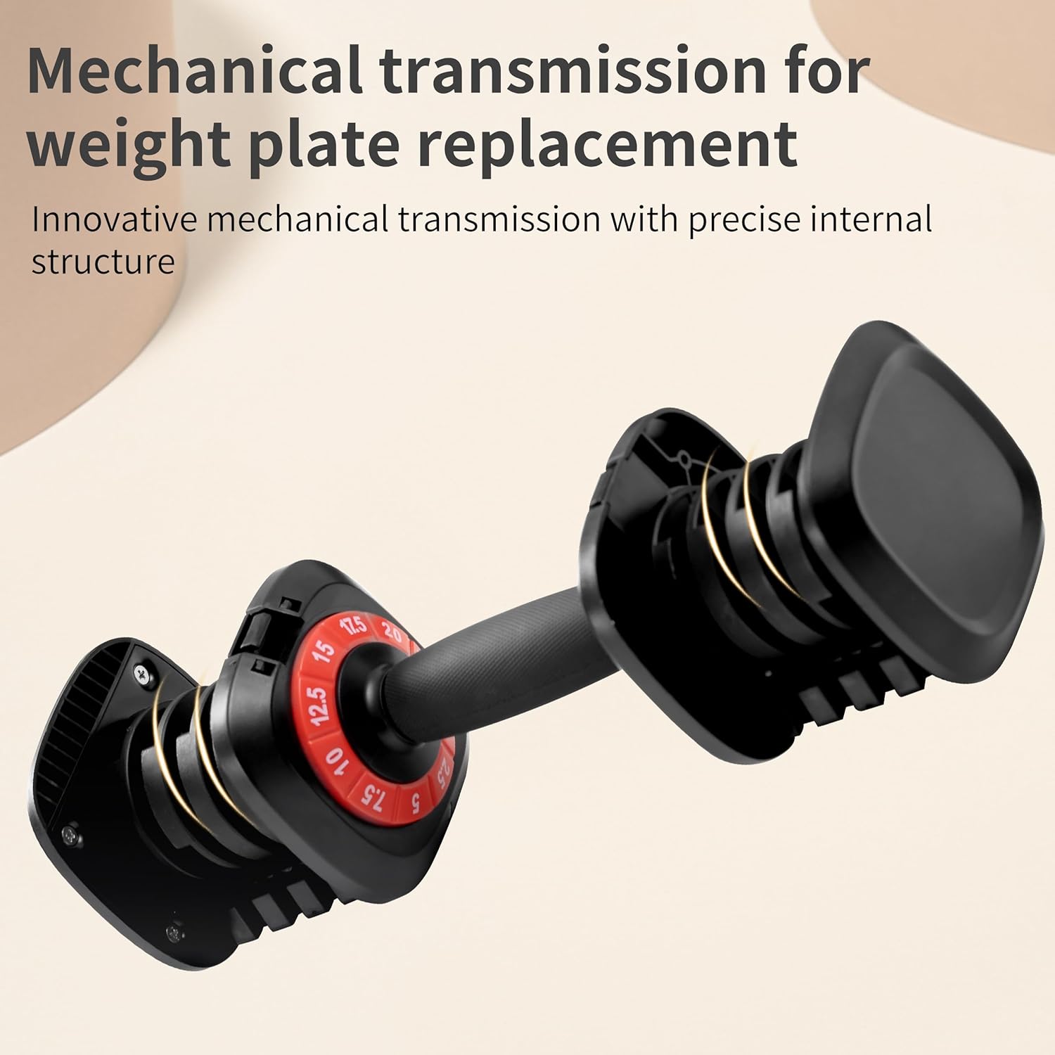 Adjustable Dumbbells 25LB Pair - Black Quick Dial System, Inertial Vibration for Strength Training, Up to 25LB, Non-Slip Grip, Space-Saving Home Gym Equipment for Men & Women