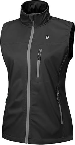 Little Donkey Andy Chaleco Softshell para mujer, chaleco de golf ligero a prueba de viento, chaleco de ciclismo sin mangas para correr, senderismo