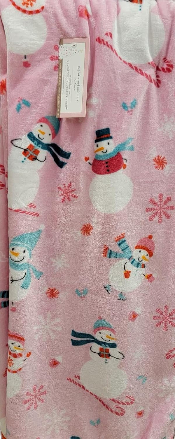 cupcakes and cashmere Christmas Winter Throw Blanket (Green - Santa Faces & Candy Canes, 50x70)