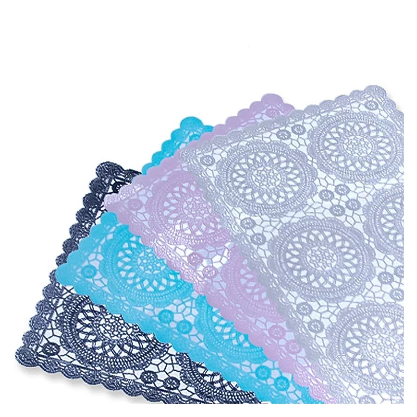 Tovaglietta Tovaglietta da tavola bianca con ricamo in pizzo, for matrimoni, feste, sottobicchieri, tazze tè(2pcs-07)