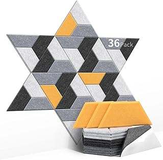 Yoillione 36 Pack Acoustic Panels Sound Absorbing Decorative, Soundproof Wall Panels Sound Proof Foam Panels Hexagon Self ...
