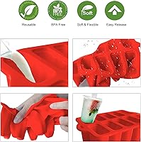 Vista 5 de Moldes de paletas de fácil liberación, moldes de silicona de 10 cavidades con palitos, juego de moldes para hacer paletas, molde para hacer paletas