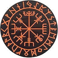 Vista 5 de Viking Compass - Parche de espalda grande para chaleco de motociclista personalizado, planchado/coser, verde grande