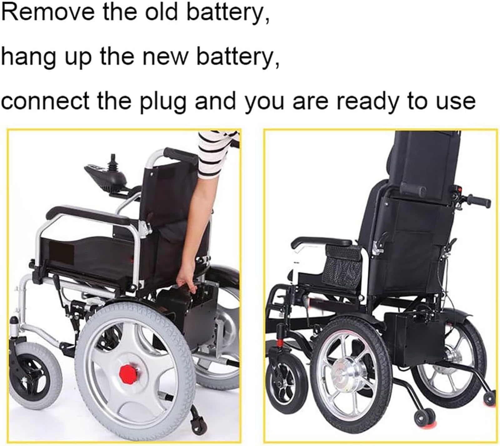 Batería para Silla De Ruedas Eléctrica, Batería De Litio para Silla De Ruedas Eléctrica con Placa De Protección BMS Integrada, Conector Anderson Rojo.