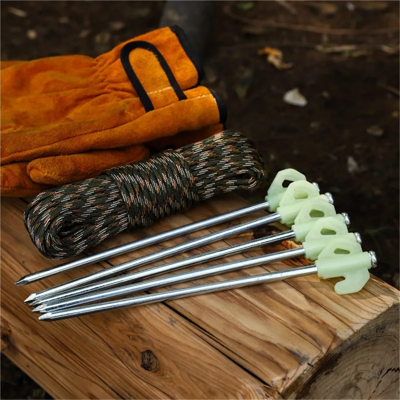 Piquet de Tente, Lot de 6 ou 12 piquets Lumineux en Acier for Camping Plein air, auvent Plage, Grande Tente, Accessoires Coupe-Vent(6 Pcs)
