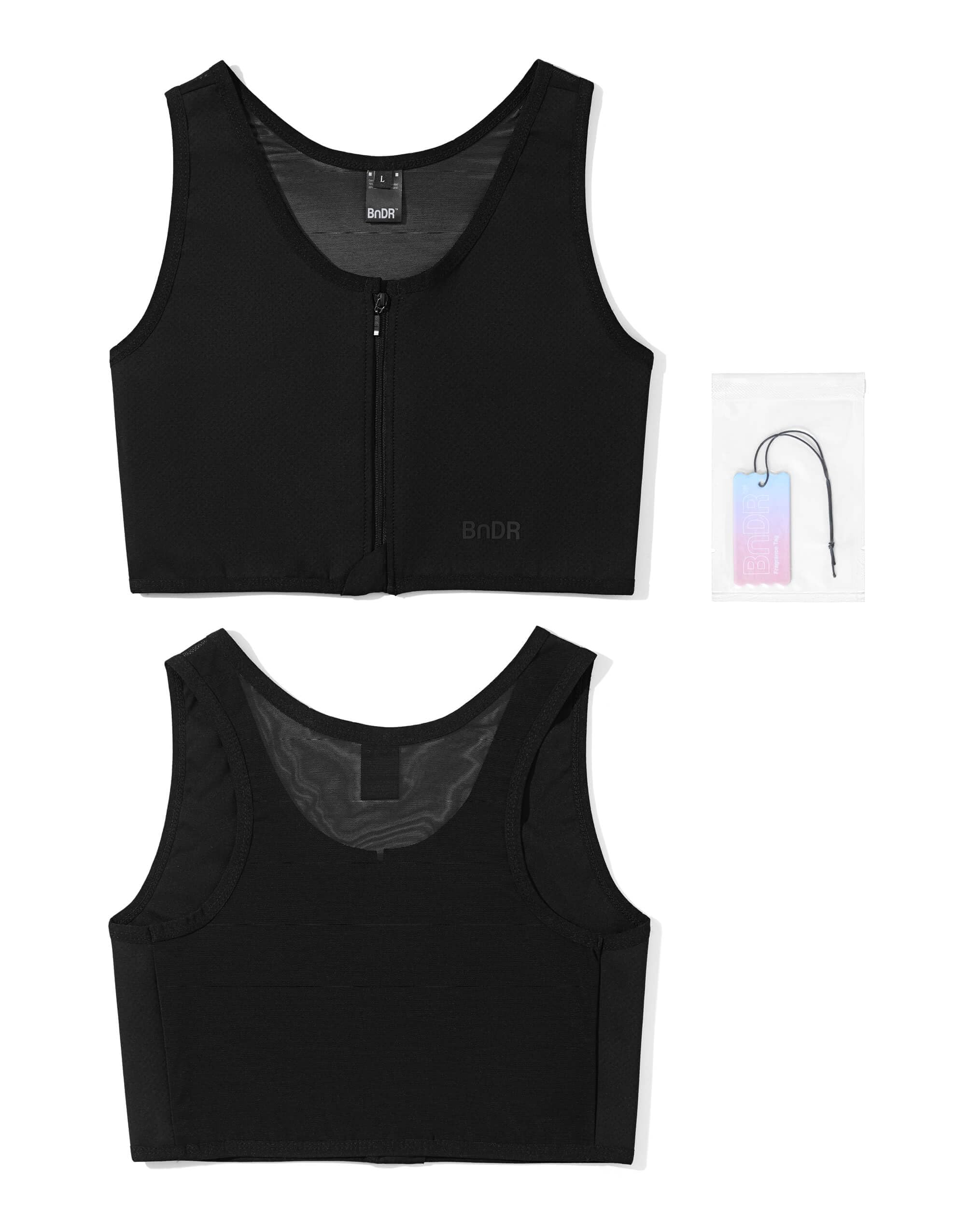 BnDR Chest Binder für FTM Transgender Pride – Kompressives Tanktop-Bustier mit Frontreißverschluss für LGBT-Tomboys, mit affirmierendem Design
