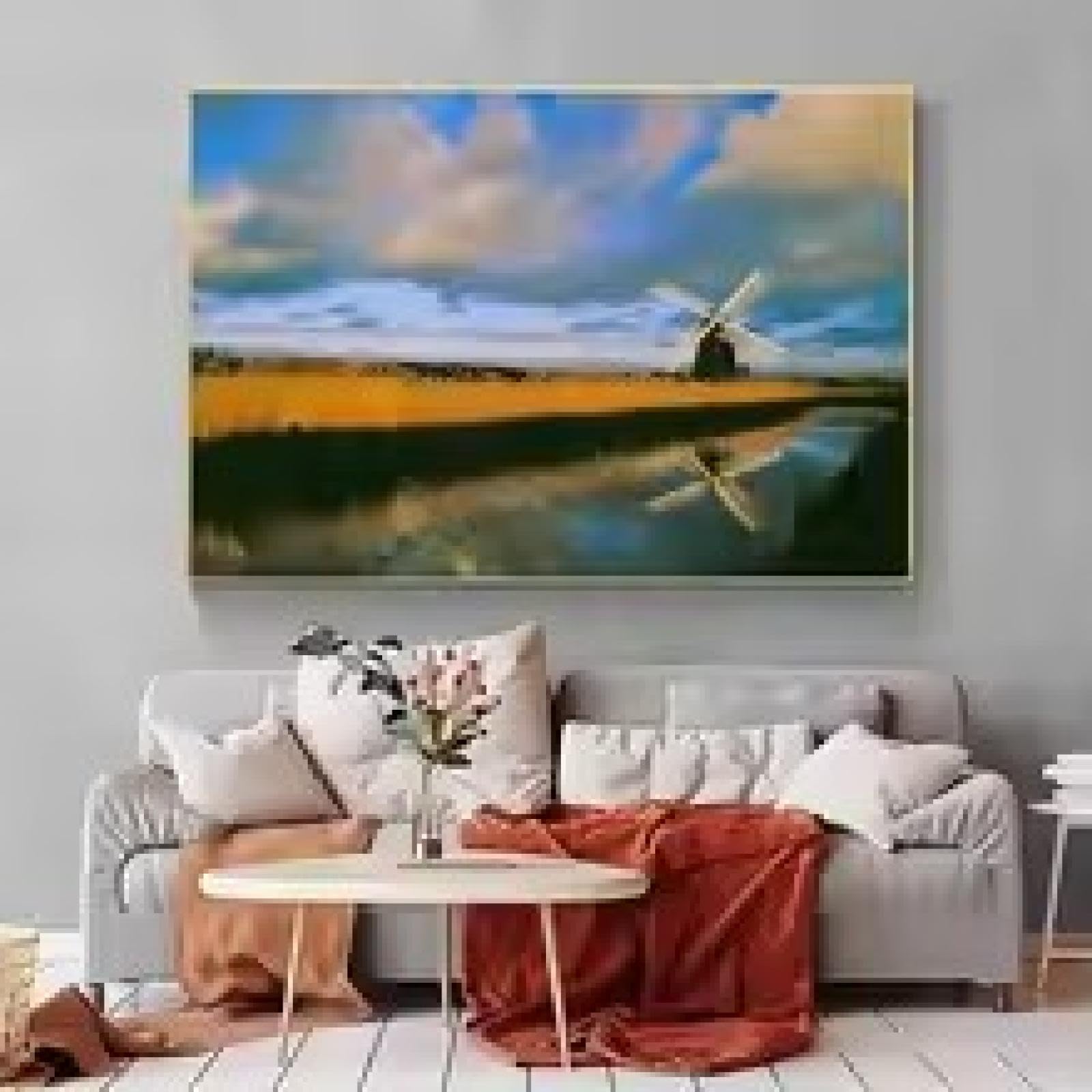 XINBAO Poster di paesaggi ART-Vintage Stampe di dipinti a olio Quadri su tela Foto in stile country per la decorazione della casa e del soggiorno 70x90cm senza cornice