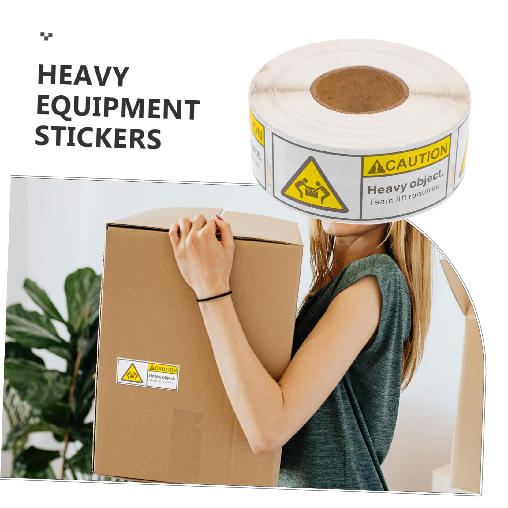 Ciieeo 4 Rouleaux Autocollants Avertissement pour Objets Lourds Étiquettes Adhésives pour Expédition Étiquettes Rouleau