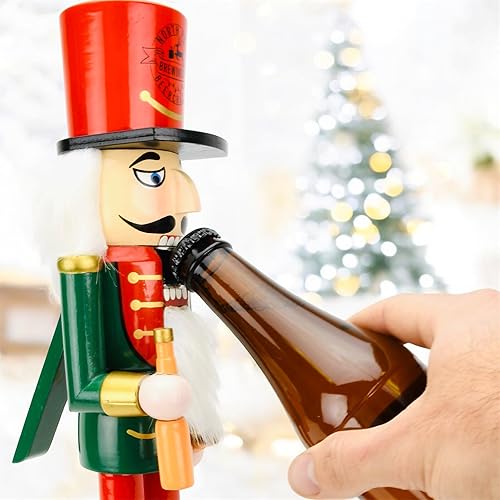 Miniatura 3 de Tree Buddees Beercracker - Abridor de botellas, cascanueces de 15 pulgadas de alto, apertura de botellas funcional y decoración festiva - Regalo
