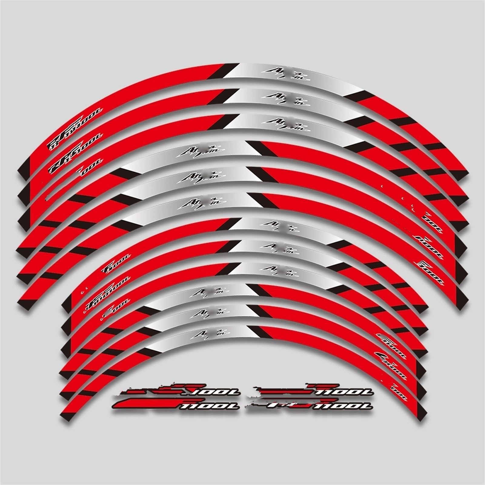 Motorcycle Wheel Sticker Tire Reflective Stripes Stickers Rim Decal for CRF1100L for Africa-Twin Crf 1100L Decorative(Color12)