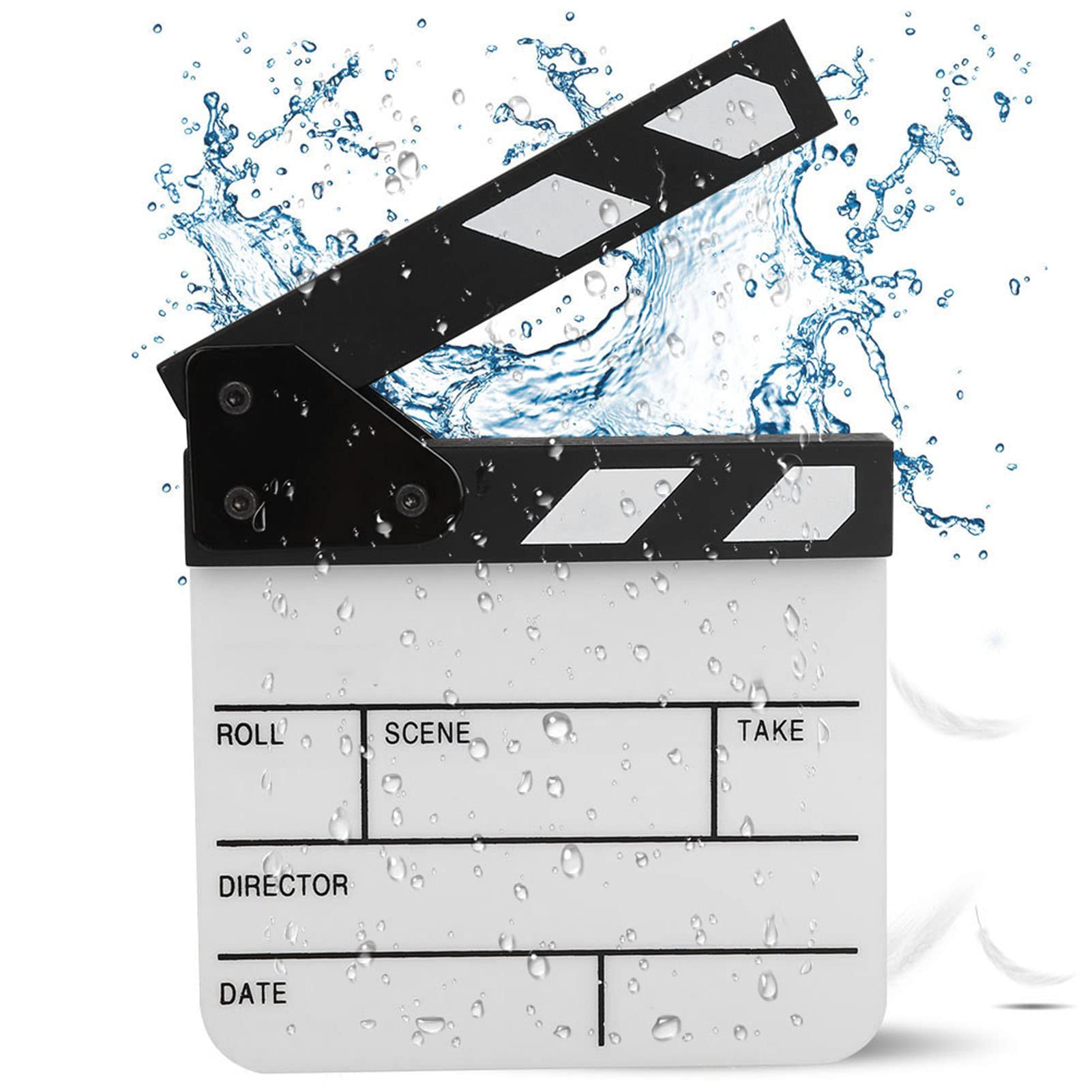 Ciak per Registi Cinematografici, Ciak Inglese in Acrilico di Piccole Dimensioni, Cancellabile a Secco, Regista Cinematografico, Taglio di Scene D'azione Video, (Lavagna in