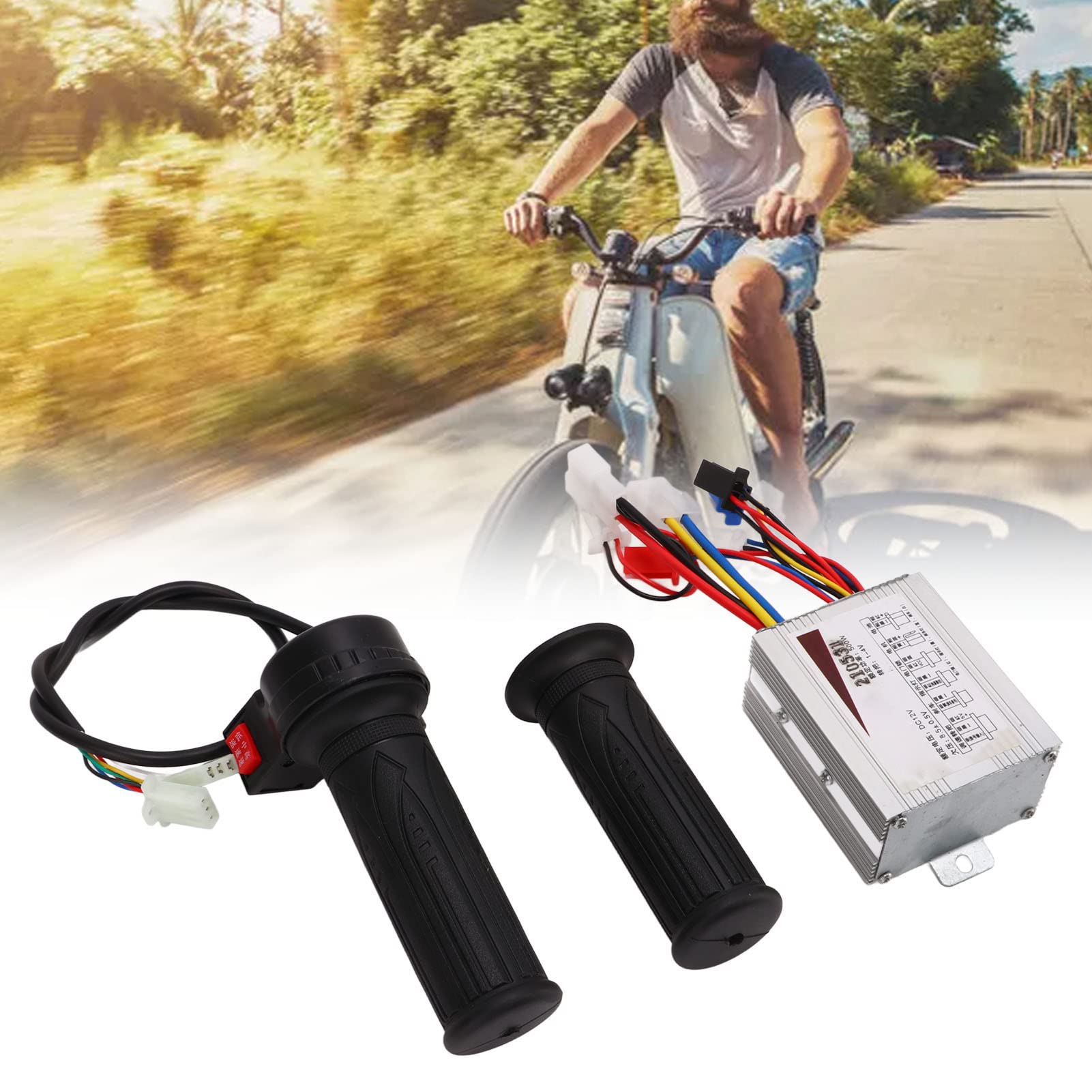 Kit de Contrôleur de Vélo 12V 500W DC Moteur Brushed Controller Trois Vitesses Poignée d'Accélérateur pour Vélo électrique Scooter