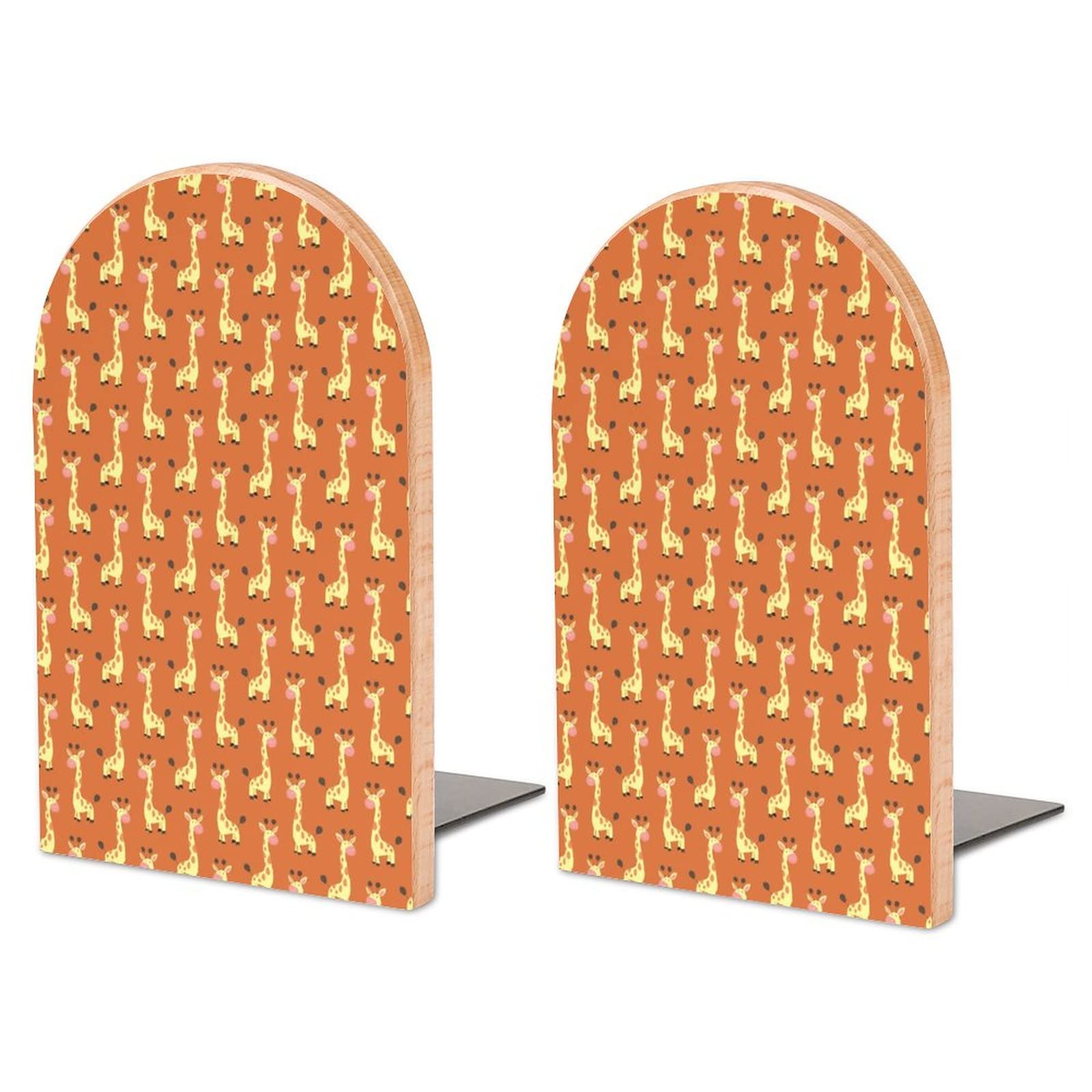 Giraffes Bookends Heavy Duty Book Stand 1 Pair for Home Office Shelves Decorative