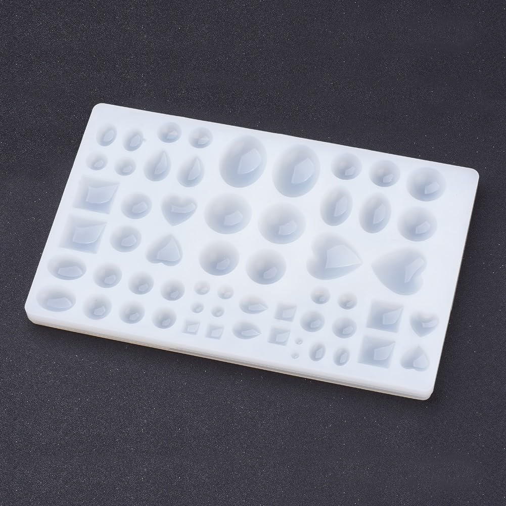 Stiesy Silicone Cabochon Moulds, Mixed Shape Oval Heart Round Teardrop Jewelry Moulds Epoxy Resin Mould Resin Casting Molds for Crystal Clay Handmade Crafts Earrings Keychains