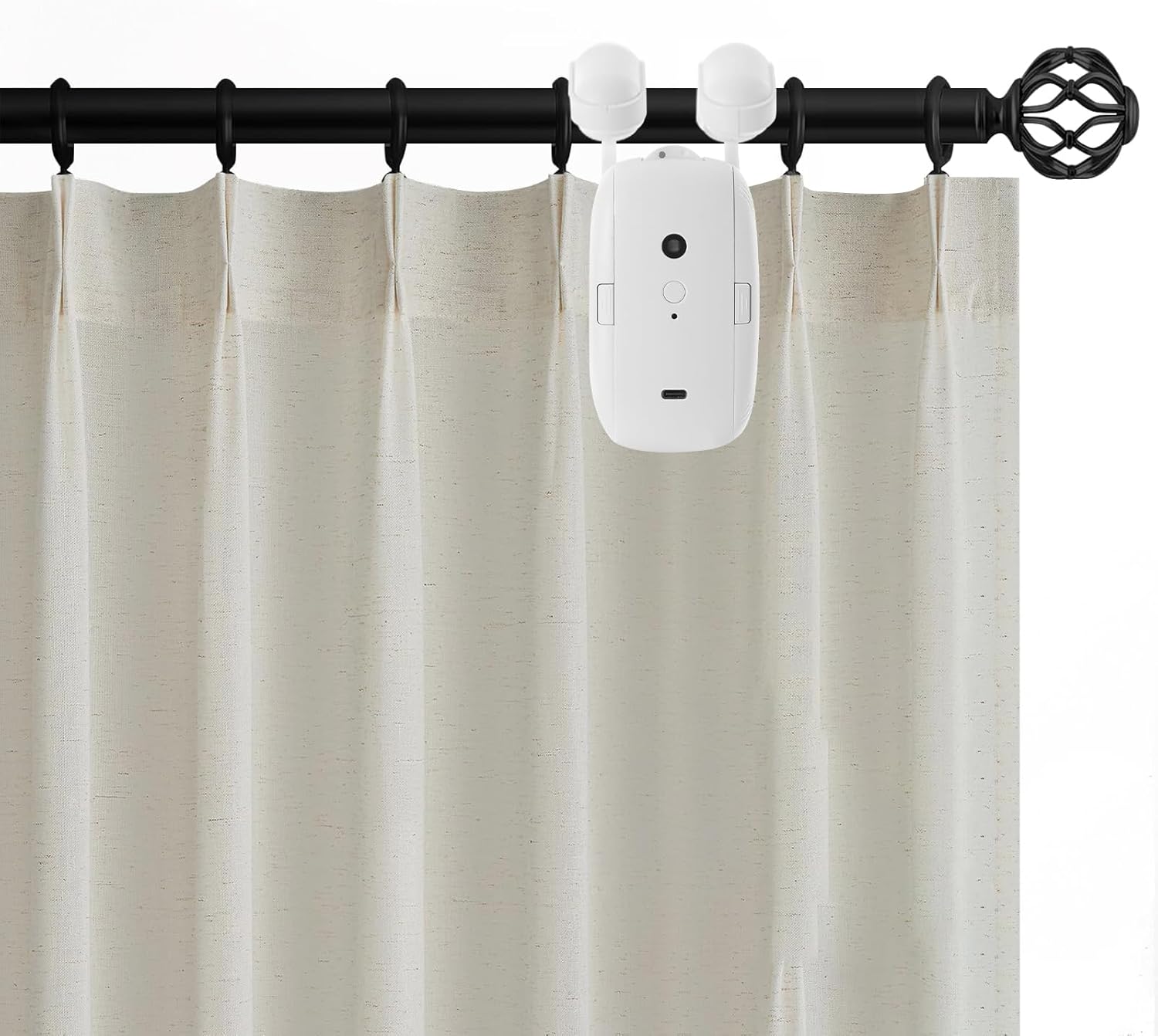 Smart Curtain Opener, Automatic Curtain Driver, Bluetooth Curtain Controller, ABS+PC Material, Low Noise 25dB, For Bedroom, Office, Detachable Design, 4000mAh 8