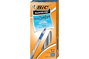 BIC Round Stic Grip Xtra Comfort Blue Medium Stick Pen