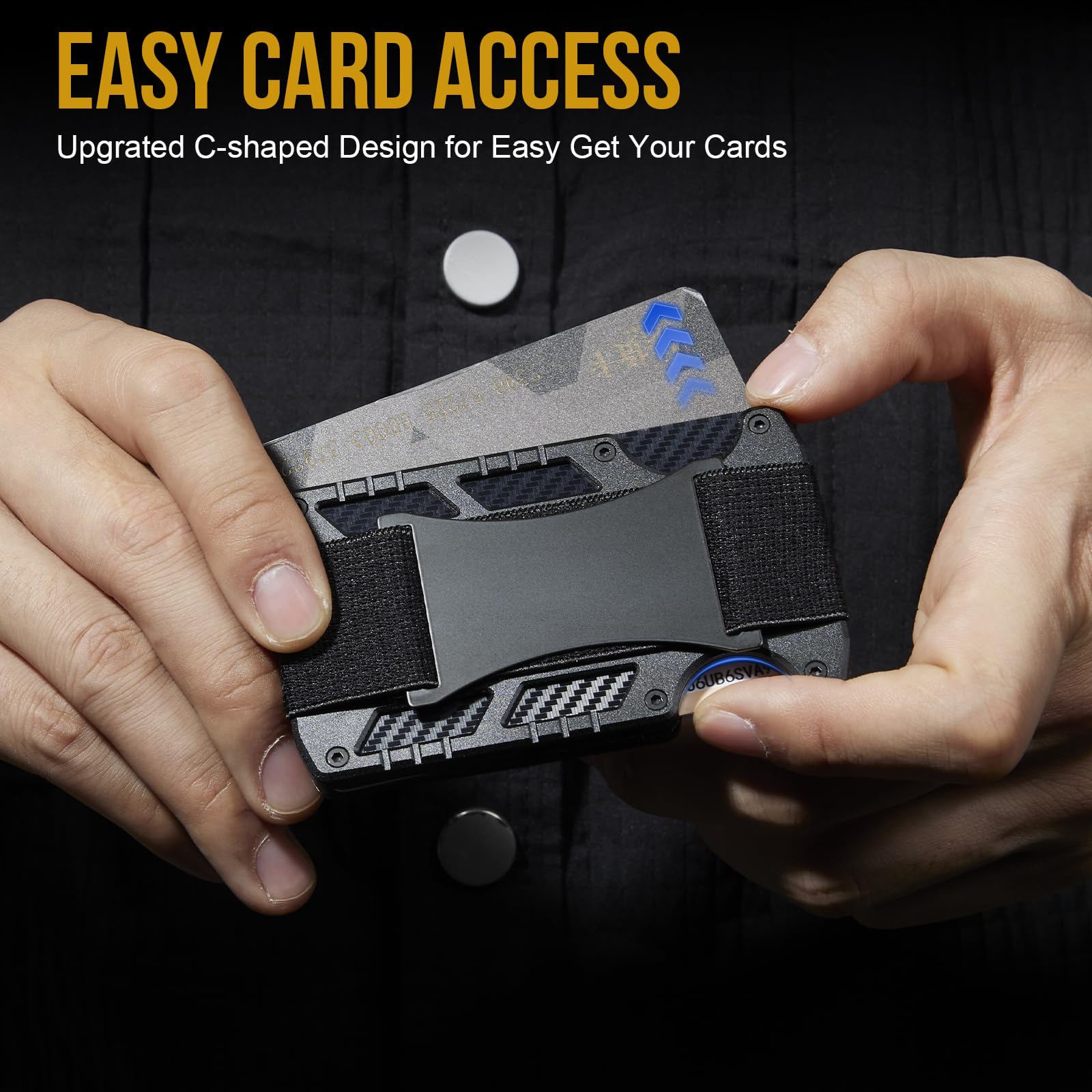 1TG Tactical Porte-Cartes En Fibre De Carbone - Blindage RFID, Capacité 15 Cartes, Minimaliste