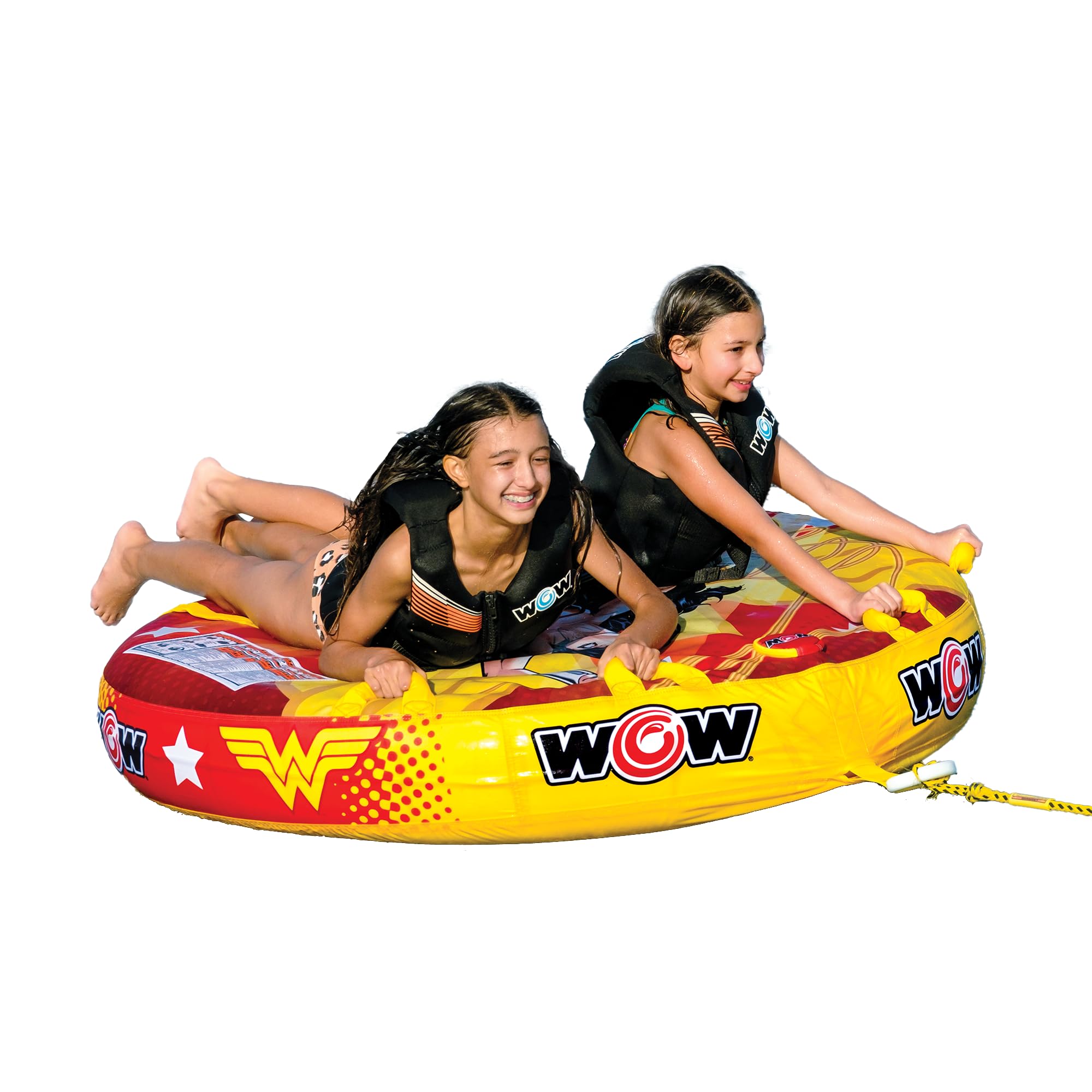 Wow Sports DC Comics Superman Towable, Soft Top Deck Tube, Towable Water Tube for 1-3 Riders