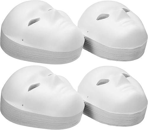 Miniatura 2 de Sumind 36 máscaras de papel maché blancas para bricolaje, 2 tamaños, papel pintable para fiesta de máscaras, Mardi Gras, proyectos artísticos,