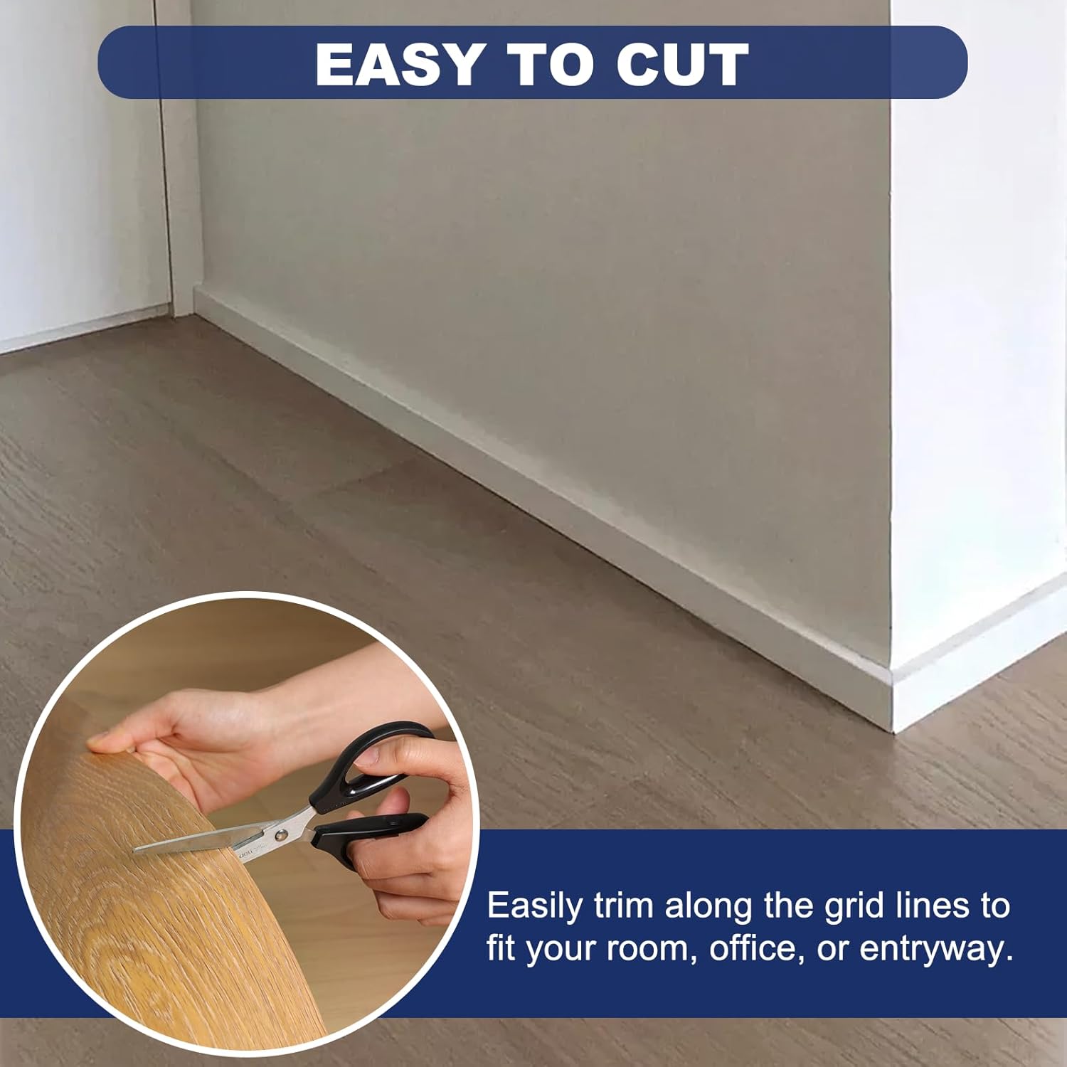 SALLOUS Area Mat for Living Room, 5' x 6'6" Plastic Floor Mat for Home, Waterproof Vinyl Area Rug for Dining Room, Kitchen, Bedroom, Non-Slip Hard Floor Protector for Home Office (Wood Grain)