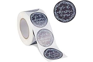 and So The Adventure Begins Stickers Roll For Recording Unforgettable Memories (1.5 Inches, 500 Pack)