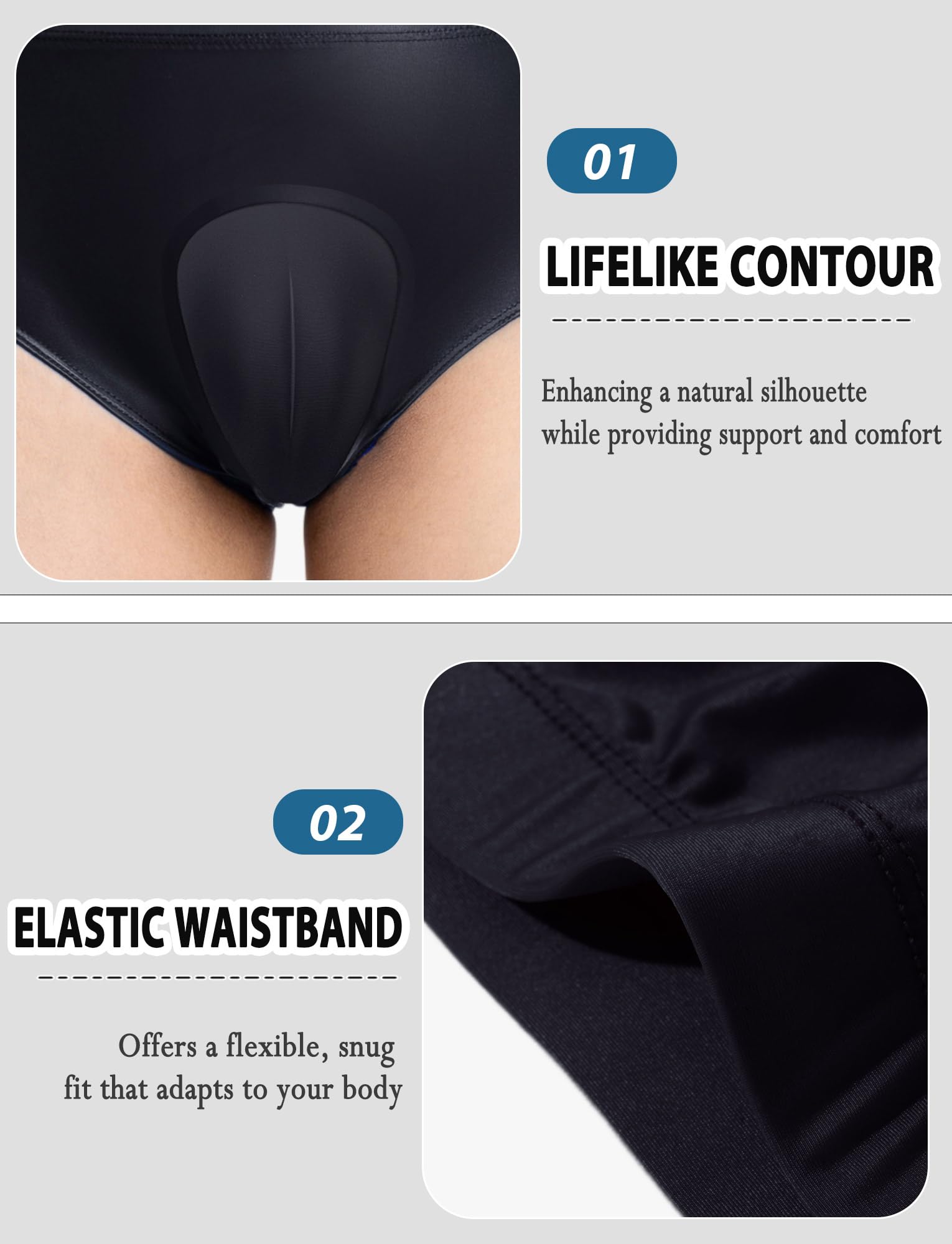 AIEOE Męskie majtki z kamelowymi palcami, ukryte litery, błyszczące, panty, transpłciowe majtki, EU S-XL (Azja M-XXL)