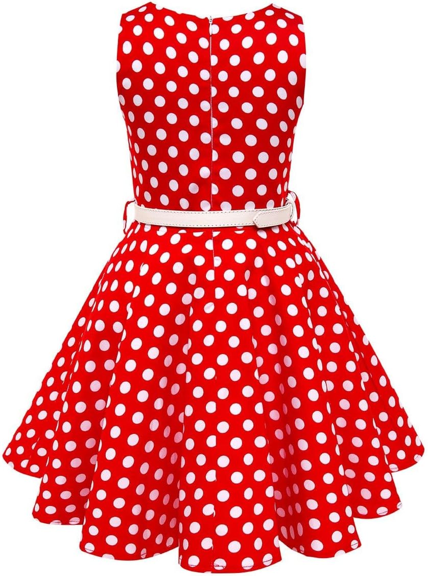 HB HBB MAGIC Girls Vintage Dress 50s Retro Twirling Special Occasion Dresses Size 6-14 Sleeveless Kids Dress - Image 5