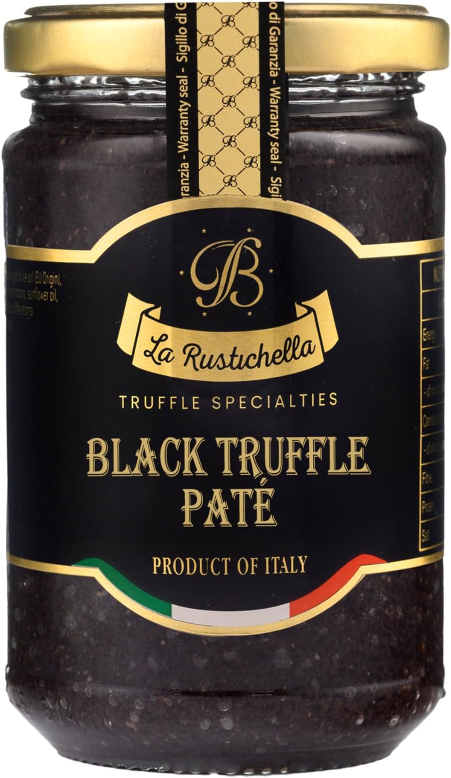 – La Rustichella - Black Truffle Patè 280gr - 100% Made in Italy | Vegan, Gluten-Free, Cholesterol-Free