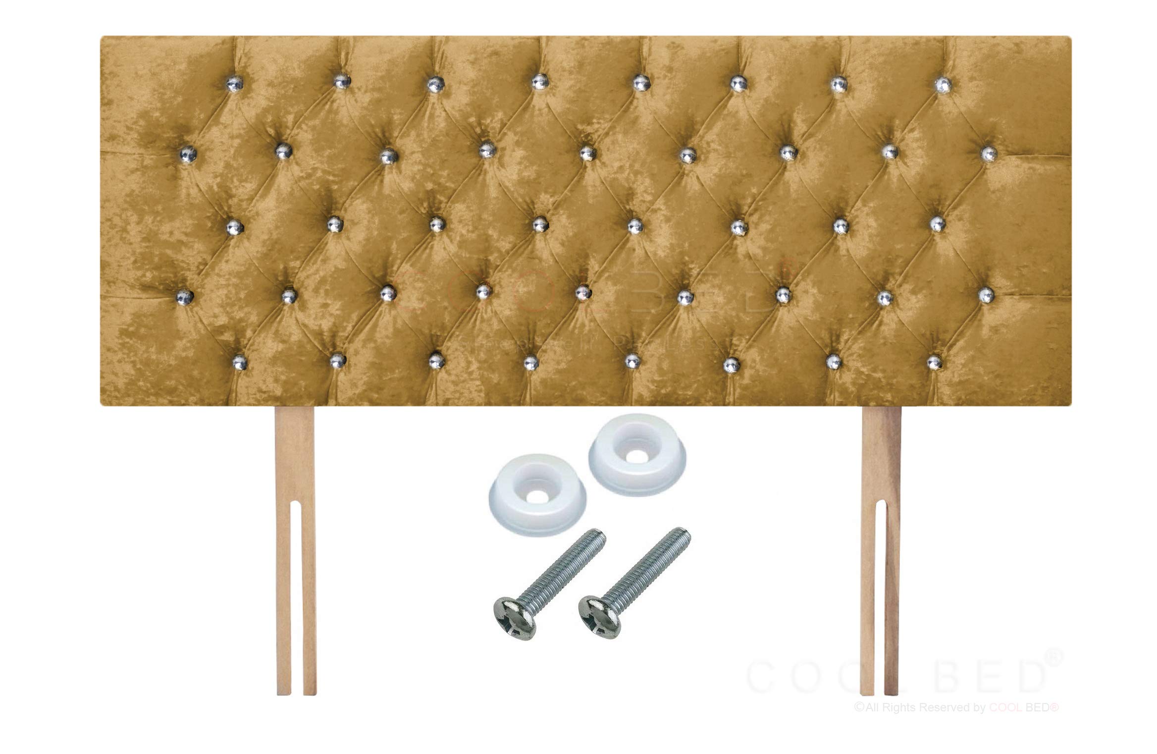 Buy CHESTERFIELD 20 INCH HEADBOARD IN CRUSHED VELVET EXTRA TALL (GOLD