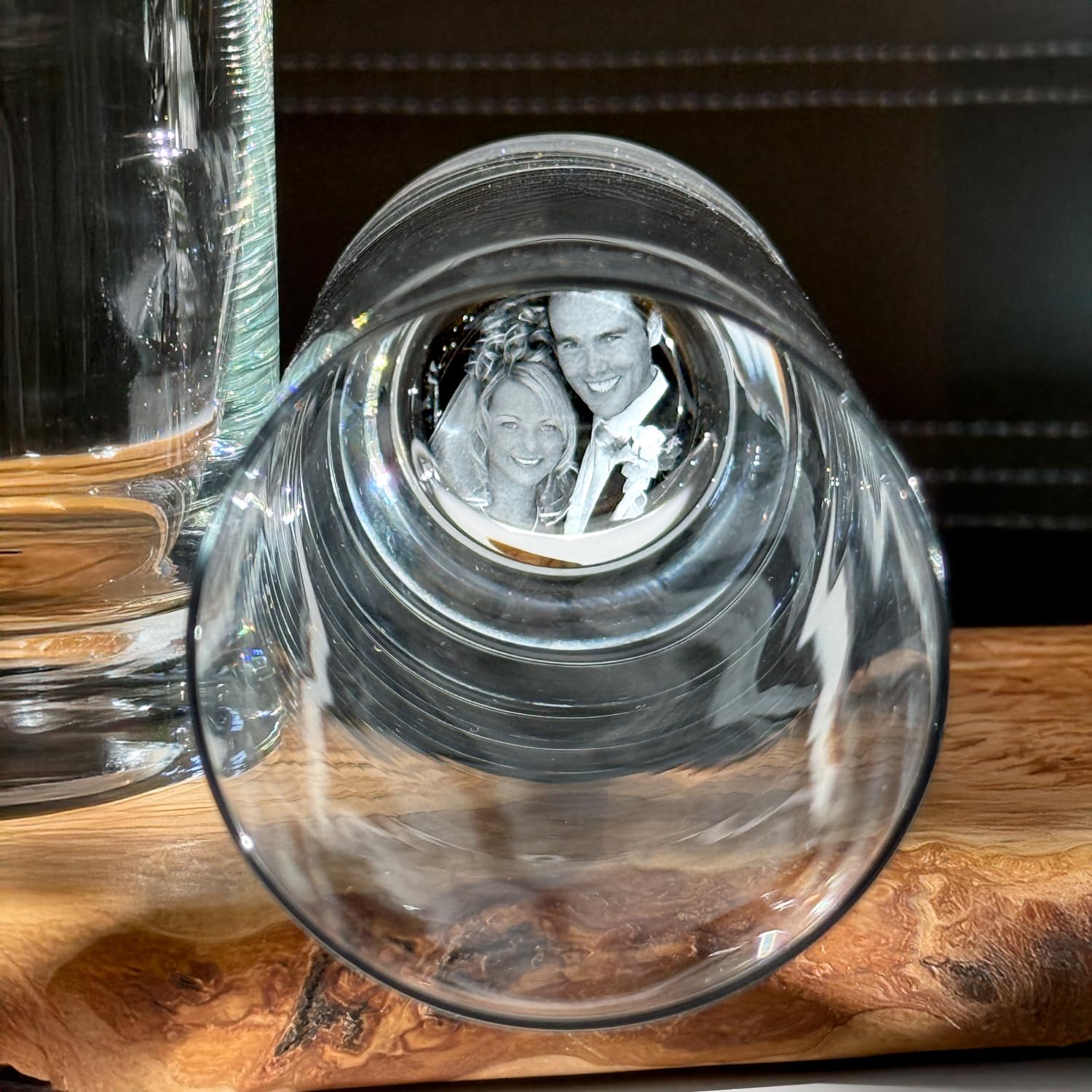Contento | Personalisierte Gläser mit Gravur – Foto graviert im Glasboden – Foto gelasert – Geschenk-Set für Männer und Frauen, Persönliches Glas graviert (Größe: 400 ml) (Longdrink-Glas, Set 4 Stück)