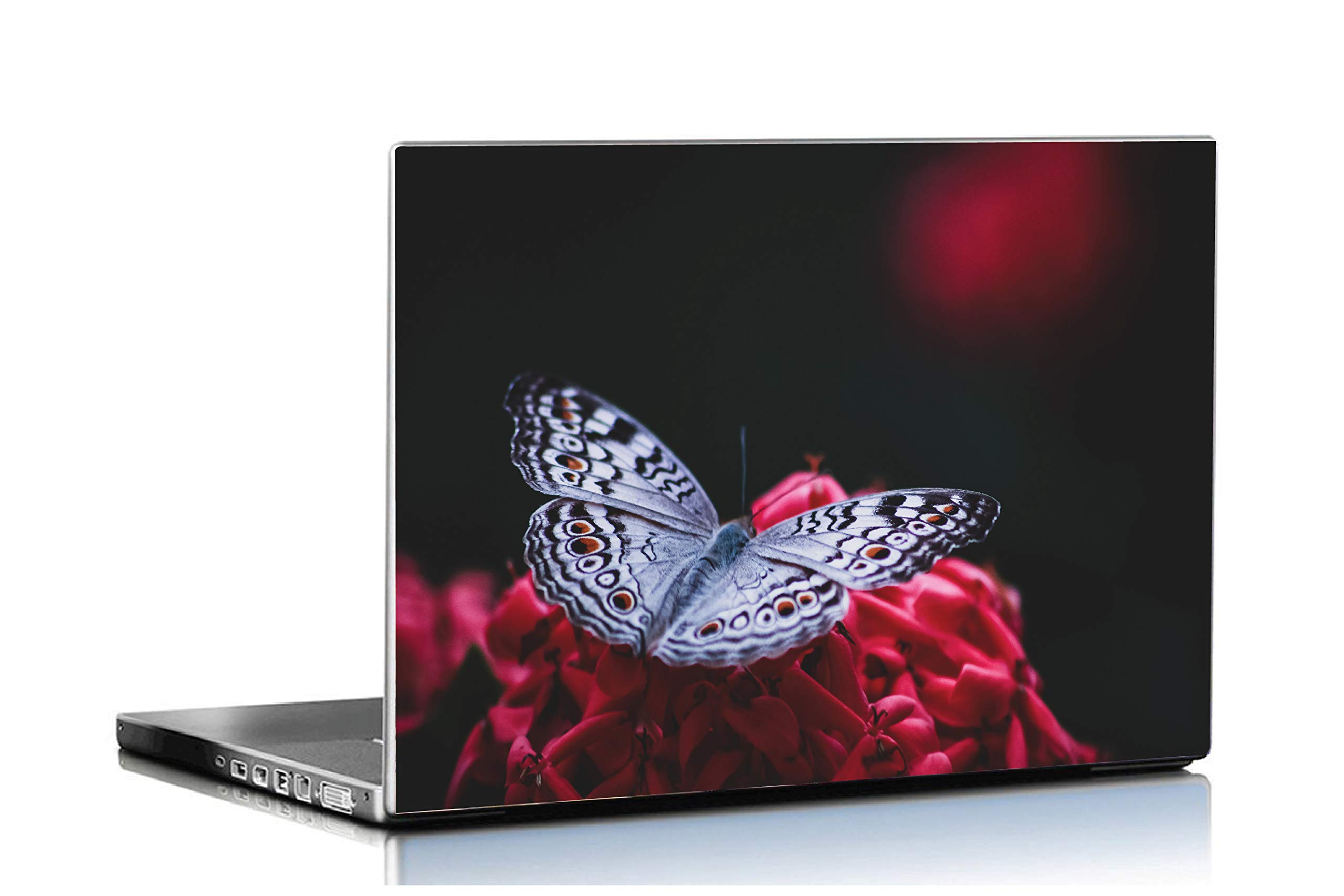 ISEE 360® Black & White Butterfly and Flower Laptop Skin Cover Laminated Stickers Girls Boys Office Vinyl Printed Multicolored Floral Small HD Quality Sticker 14 Inches (B08MZMG2YL) Amazon Price History, Amazon Price Tracker