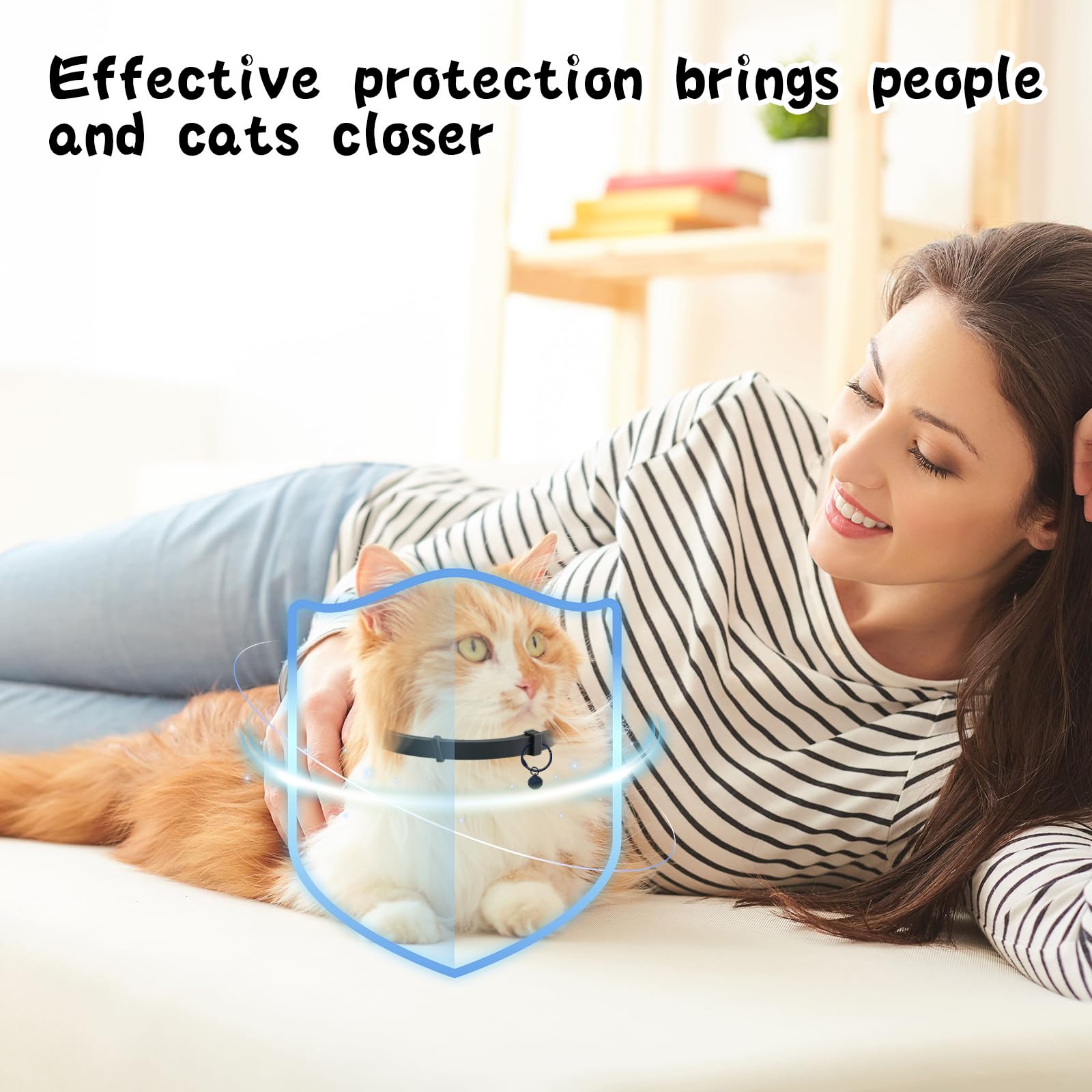 DOINEUFL 2 Pack Collar for Cats Cat Collar to Prevent Infections, 15in Safe Waterproof Adjustable Cat Collars with Bell - Image 2