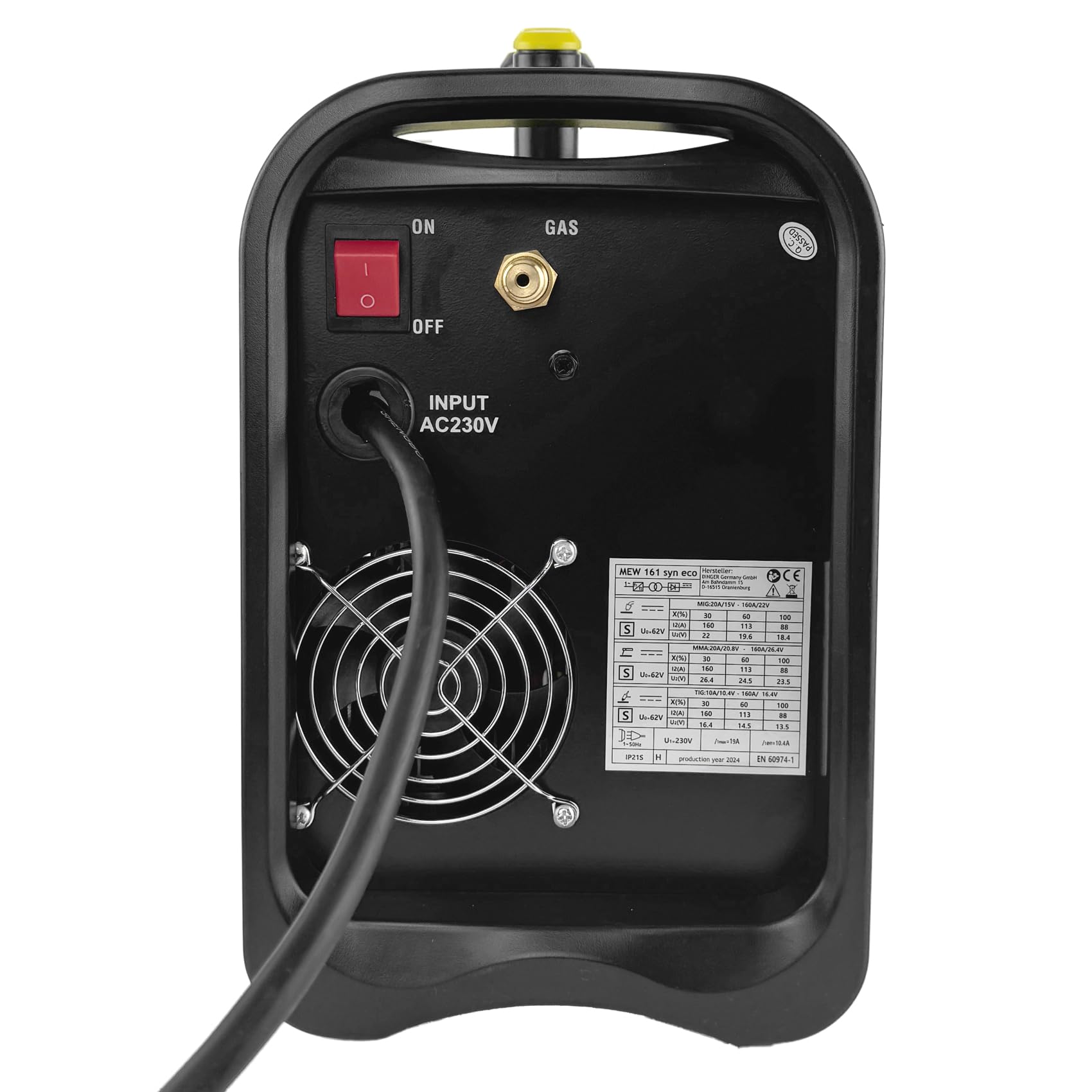 WELDINGER MIG/MAG-Schweißinverter MEW 161 SYN eco synergisches Schutzgasschweißgerät (Fülldraht WIG MMA) 5 Jahre Garantie